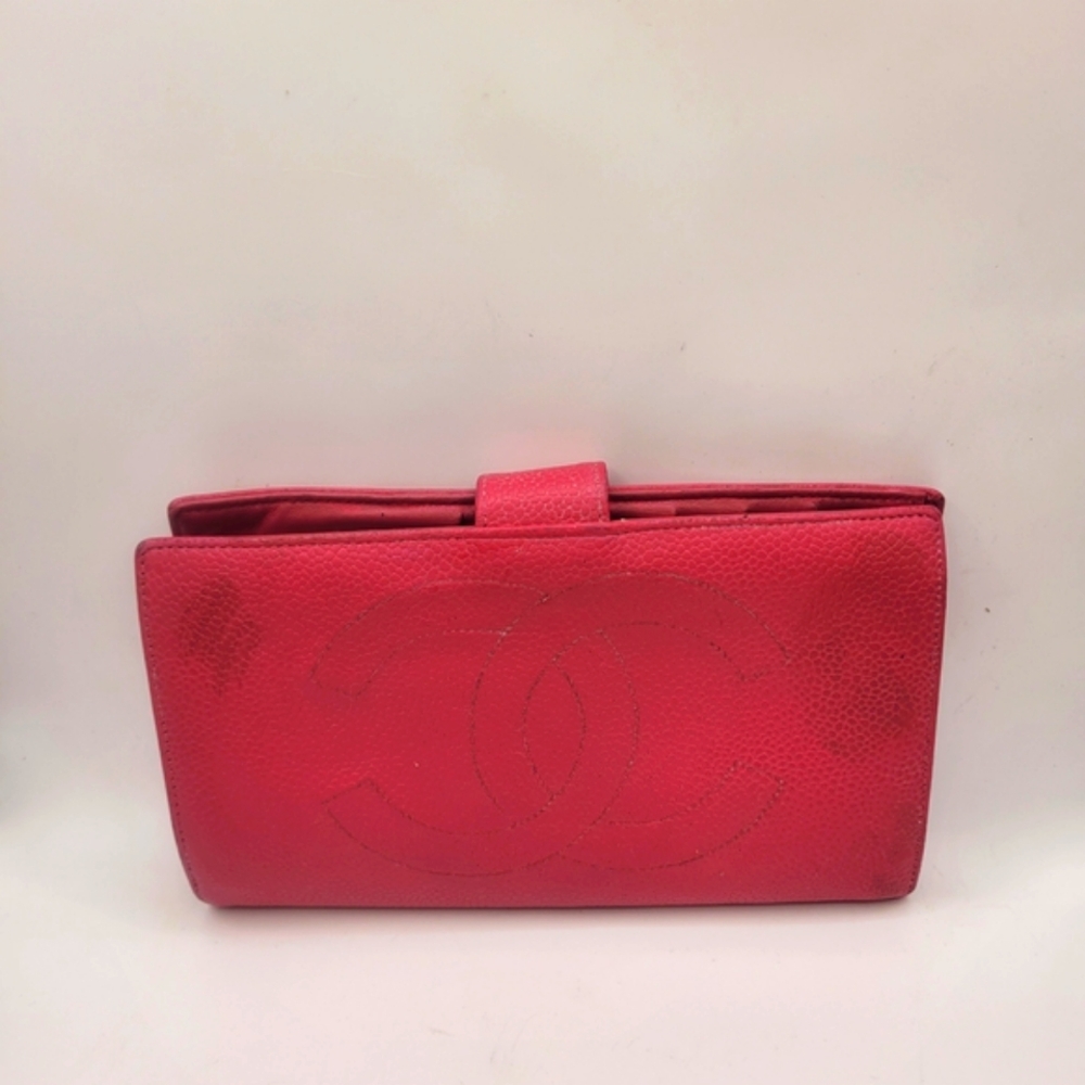Chanel Caviar Leather Pink Wallet